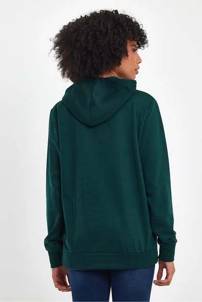 Süperlife Kadın Kapşonlu Regular Fit Baskılı İnce Sweatshirt SPR21K61 - 7