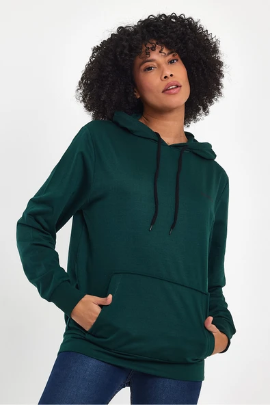 Süperlife Kadın Kapşonlu Regular Fit Baskılı İnce Sweatshirt SPR21K61 - 6
