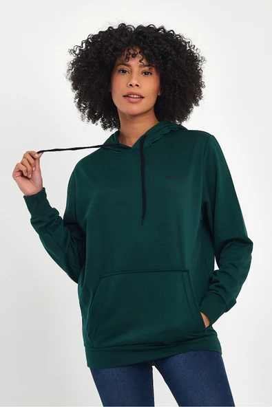 Süperlife Kadın Kapşonlu Regular Fit Baskılı İnce Sweatshirt SPR21K61 - 4