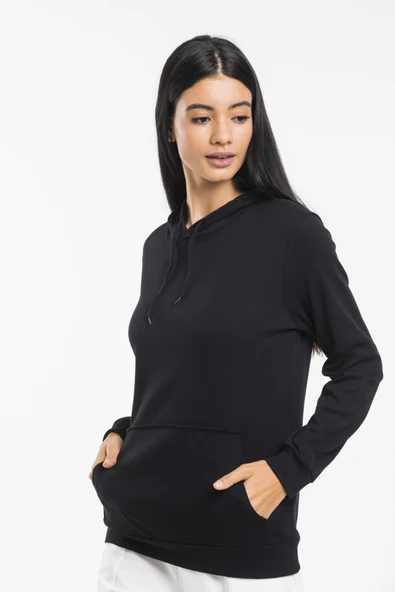 Süperlife Kadın Kapşonlu Regular Fit İnce Sweatshirt spr21k55 - 11