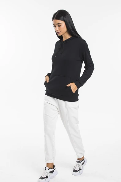 Süperlife Kadın Kapşonlu Regular Fit İnce Sweatshirt spr21k55 - 10