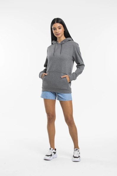 Süperlife Kadın Kapşonlu Oversize Fit İnce Sweatshirt spr21k55