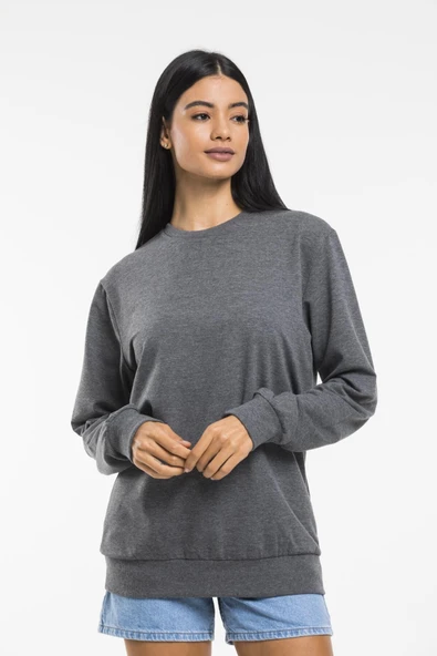 Süperlife Kadın Bisiklet Yaka Oversize Fit İnce Sweatshirt SPR21K30 - 4