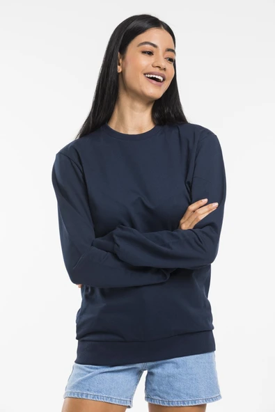 Süperlife Kadın Bisiklet Yaka Oversize Fit İnce Sweatshirt SPR21K30 - 10