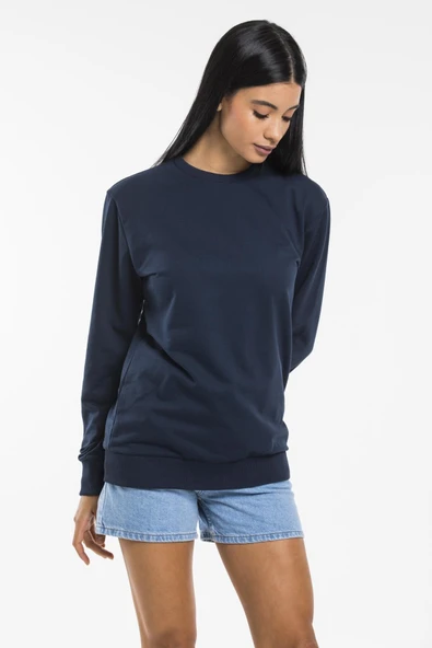 Süperlife Kadın Bisiklet Yaka Oversize Fit İnce Sweatshirt SPR21K30 - 7