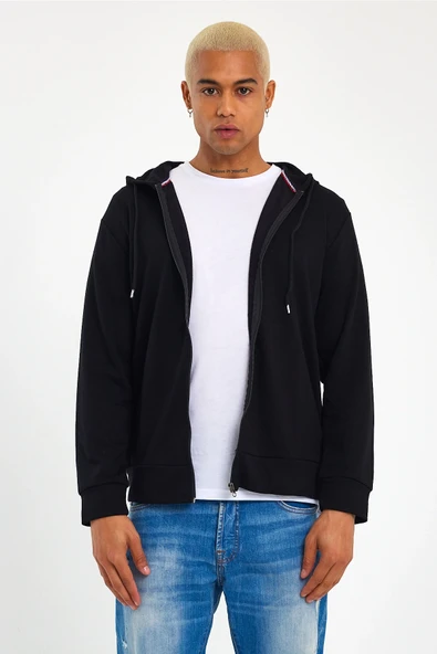 Süperlife Erkek Kapşonlu Regular Fit Yan Cepli İnce Hırka SPR 20K62 - 2