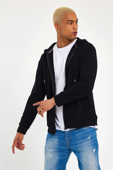Süperlife Erkek Kapşonlu Regular Fit Yan Cepli İnce Hırka SPR 20K62 - 5