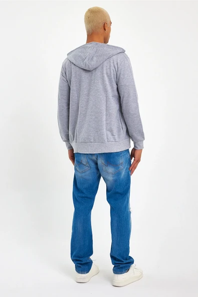 Süperlife Erkek Kapşonlu Regular Fit Yan Cepli İnce Hırka SPR 20K62 - 11