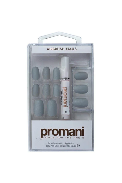 Promani Mat Gri Takma Tırnak Kiti pr5673