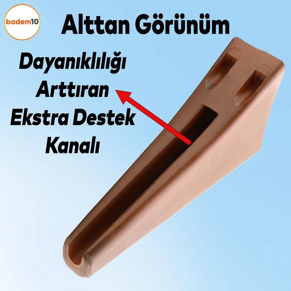 Linden Lüks Mobilya Kanepe Tv Ünitesi Koltuk Ayağı 20 Cm Kahverengi Oval Konsol Ayakları - Resim 3