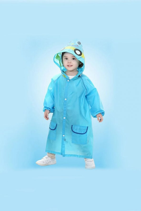 himarry Mavi Çocuk Yağmurluk Karikatür Desenli Su Geçirmez - 4