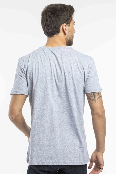 Süperlife Erkek Bisiklet Yaka Dar Kalıp Baskılı Tişort SPR 261 - 5
