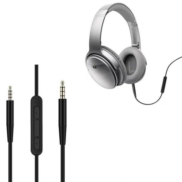 Bose QC25 QE2 QC35 QC35 II Uyumlu Mikrofonlu Kulaklık Ses Kablosu - 2