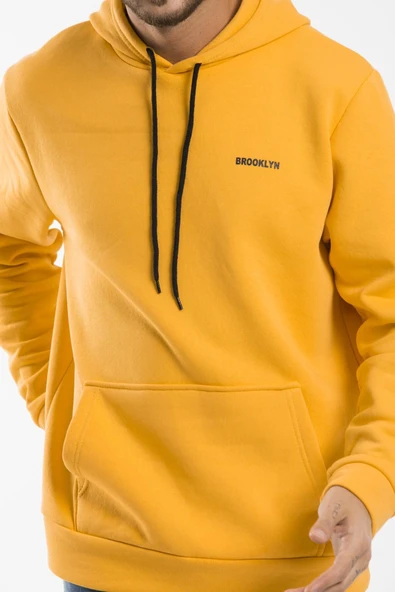 Süperlife Kapşonlu Uzun Kollu Baskılı Dar Kalıp İnce Erkek Sweatshirt SPR 2019K61 - 8