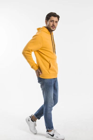 Süperlife Kapşonlu Uzun Kollu Baskılı Dar Kalıp İnce Erkek Sweatshirt SPR 2019K61 - 9