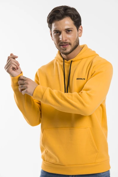 Süperlife Kapşonlu Uzun Kollu Baskılı Dar Kalıp İnce Erkek Sweatshirt SPR 2019K61 - 10