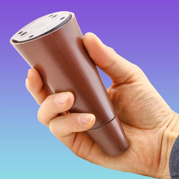 Konik Lüks Mobilya Kanepe Sehpa Tv Ünitesi Koltuk Ayağı 12 Cm Kahverengi Baza Ayakları - 6