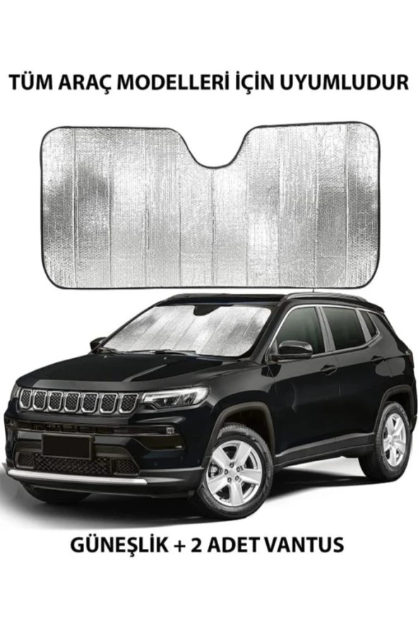 Universal Araba Ön Cam Brandası Oto Kar Buz Güneşlik Brandası Araç Ön Cam Brandası - Resim 5