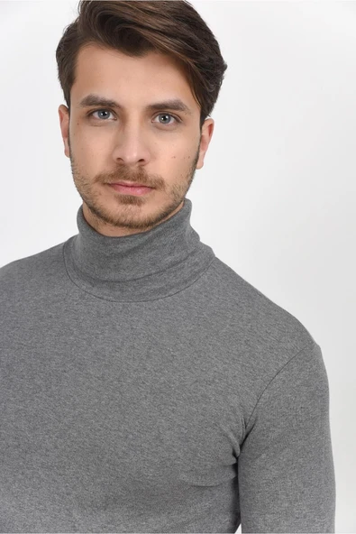 Süperlife Balıkcı Yaka Uzun Kollu Dar Kalıp İnce Erkek Sweatshirt SPR 2019K21 - 4