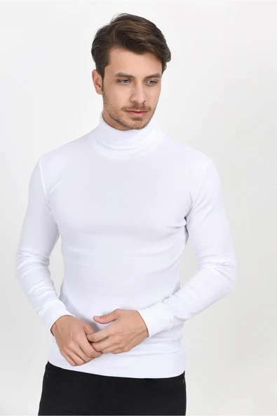 Süperlife Balıkcı Yaka Uzun Kollu Dar Kalıp İnce Erkek Sweatshirt SPR 2019K21 - 11