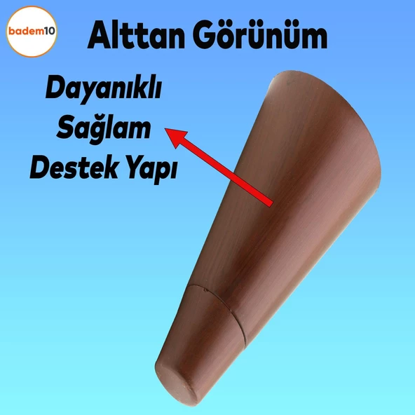 Konik Lüks Mobilya Kanepe Sehpa Tv Ünitesi Koltuk Ayağı 12 Cm Kahverengi Baza Ayakları - 3