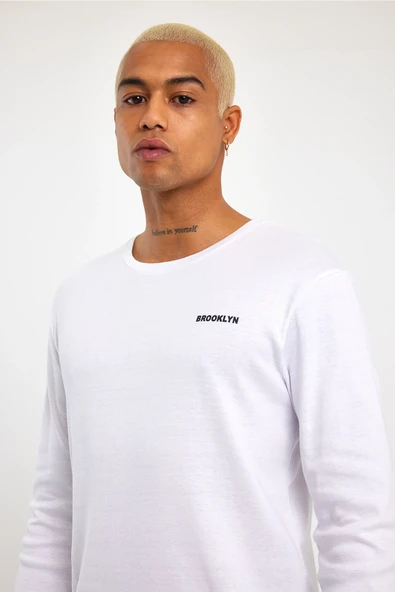 Süperlife Bisiklet Yaka Uzun Kollu Dar Kalıp İnce Erkek Sweatshirt SPR2019K18 - 7