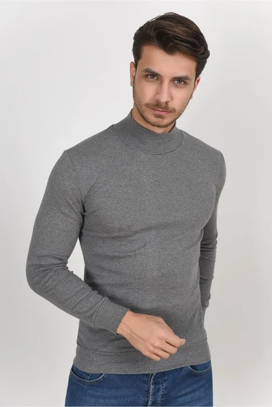 Süperlife Yarım Balıkcı Uzun Kollu Dar Kalıp İnce Erkek Sweatshirt SPR 2019K20 - 6