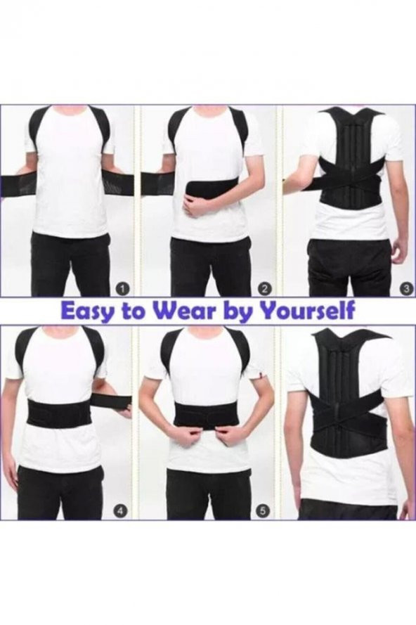 Çift Balenli Bel Ve Sırt Korsesi Dik Durus Spor Bel Sırt Omuz Kambur Önleyici Korse - Resim 2