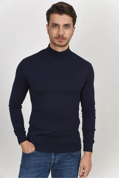 Süperlife Yarım Balıkcı Uzun Kollu Dar Kalıp İnce Erkek Sweatshirt SPR 2019K20 - 11