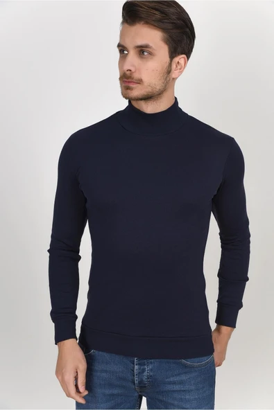 Süperlife Yarım Balıkcı Uzun Kollu Dar Kalıp İnce Erkek Sweatshirt SPR 2019K20 - 10