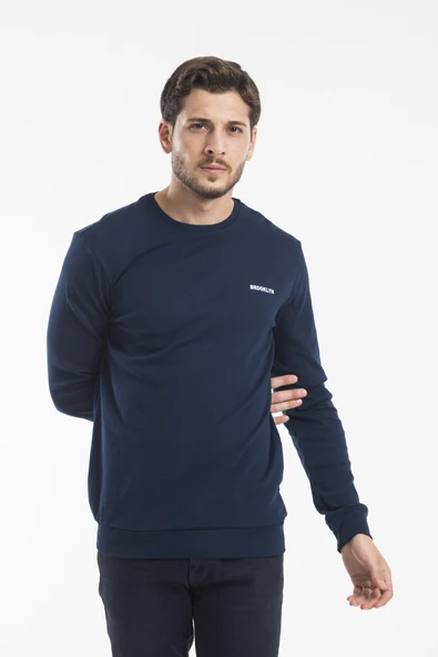 Süperlife Bisiklet Yaka Uzun Kollu Dar Kalıp İnce Erkek Sweatshirt SPR2019K18 - 12