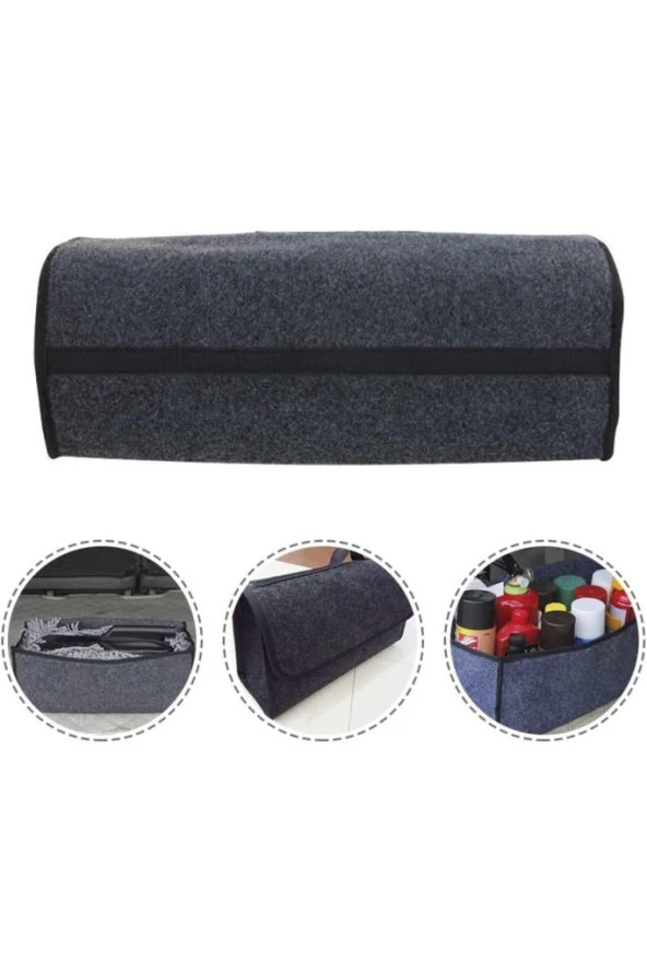 Oto Bagaj Düzenleyici Araç Içi Organizer Araba Bagaj Çantası Keçe Aksesuar Aparat Çanta - Resim 3