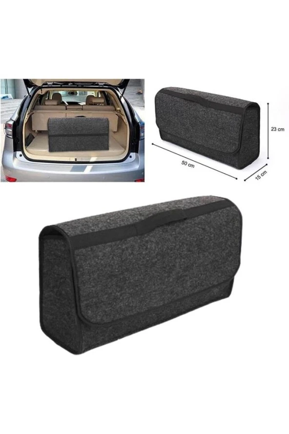 Oto Bagaj Düzenleyici Araç Içi Organizer Keçe Bagaj Eşya Çantası Organizer - Resim 4