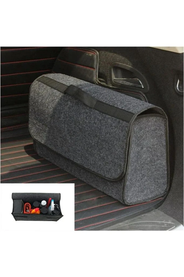 Oto Bagaj Düzenleyici Araç Içi Organizer Araba Bagaj Çantası Keçe Aksesuar Aparat Çanta - Resim 4