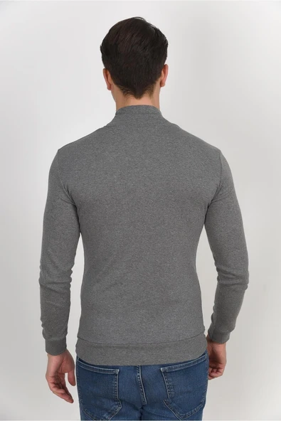 Süperlife Yarım Balıkcı Uzun Kollu Dar Kalıp İnce Erkek Sweatshirt SPR 2019K20 - 8