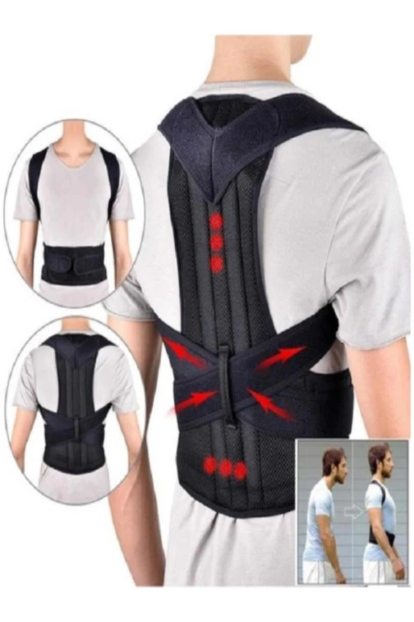 Çift Balenli Bel Ve Sırt Korsesi Dik Durus Spor Bel Sırt Omuz Kambur Önleyici Korse ürün görseli