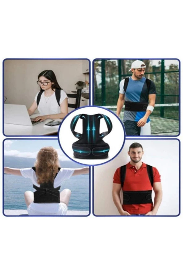 Unisex Balenli Dik Durmayı Sağlayan Sırt Bel Korsesi Kamburluk Önleyici Dik Duruş Korsesi - Resim 4