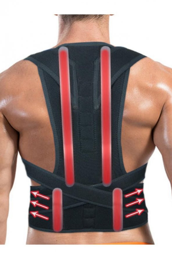 Dik Duruş Korsesi Medikal Korse Dik Tutan Korse Dik Duruş Yeleği Balenli Manyetik Omuz Sırt Korsesi ürün görseli