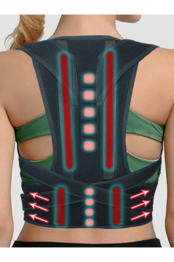 Balenli Manyetik Dik Duruş Korsesi Unisex - Resim 3