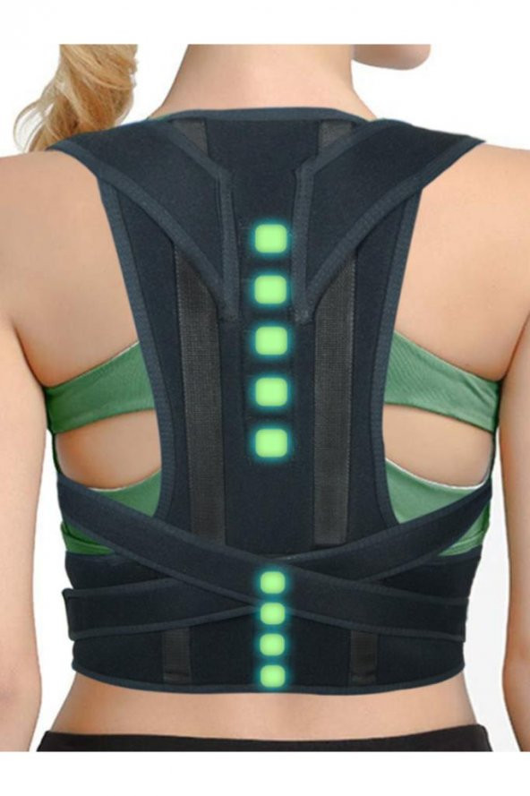 Unisex Siyah Balenli Manyetik Duruş Düzeltici Dik Duruş Korsesi - Resim 5