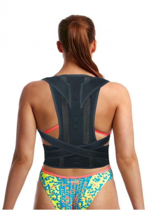 Yenilikçi Tasarım Unisex Siyah Balenli Manyetik Duruş Düzeltici Dik Duruş Korsesi - Resim 4