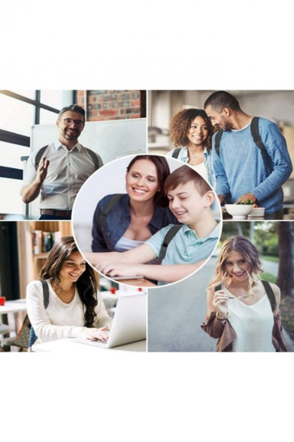 Yeni Nesil Dik Duruş Korsesi Kamburluk Önleyici Terletmez Korse Unisex Siyah - Resim 3