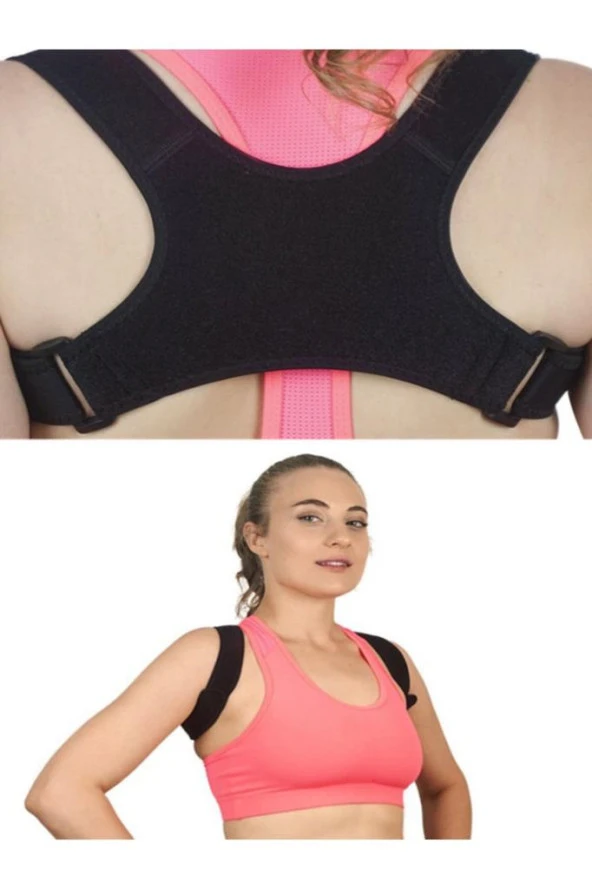 Yeni Nesil Dik Duruş Korsesi Kamburluk Önleyici Terletmez Korse Unisex Siyah ürün görseli 1