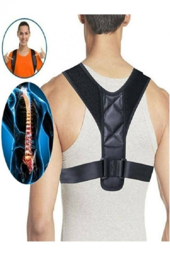 Vücut Dik Duruş Omuz Sırt Bel Korsesi Medikal Ortopedik Posture Kamburluk Önleyici Yelek Desenli - Resim 2