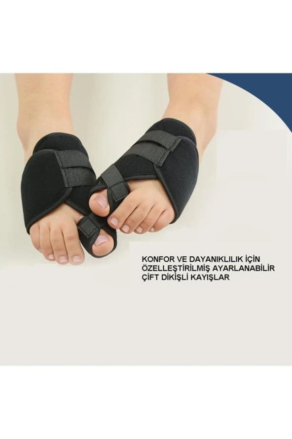 Halluks Valgüs Gece Ateli Başparmak Hallux Ayak Parmak Bunyon Kemik Düzeltici - Resim 3