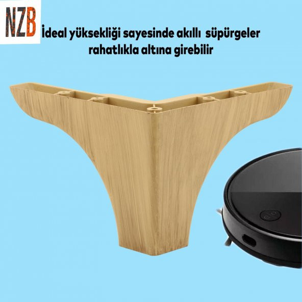 Mobilya Kanepe Sehpa Puf Koltuk Ayağı Krem 10 cm Baza Ayak - 4