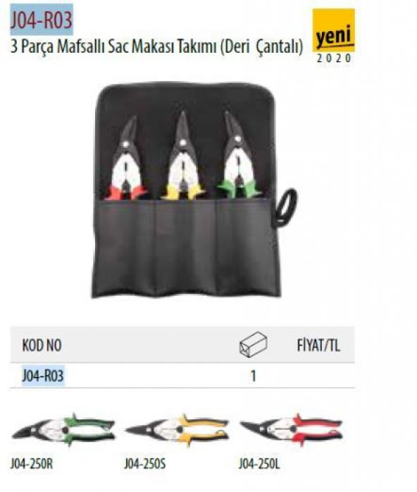 Ceta Form J04-R03 Mafsallı Sac Makası Takımı 3 Parça Deri Çanta ürün görseli 1