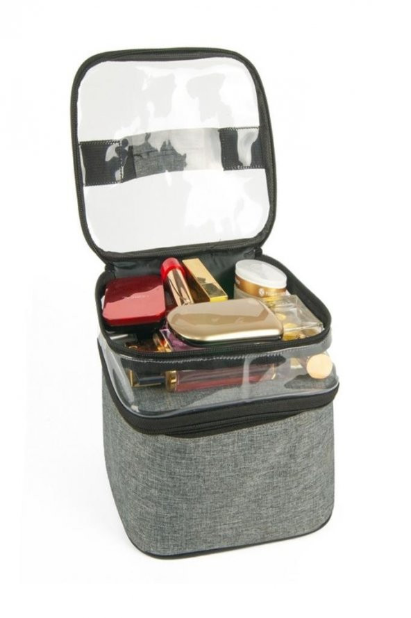 Makyaj Çantası Makyaj Bavulu Şeffaf Çanta Profesyonel Seyahat Seti Yeni Nesil - 2