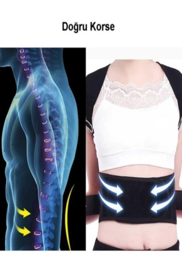 Manyetik Kamburluk Önleyici Bel Sırt Omuz Destekleyici Dik Duruş Korsesi