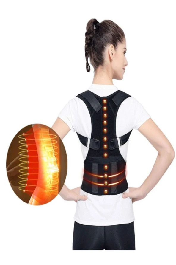 Manyetik Kamburluk Önleyici Bel Sırt Omuz Destekleyici Dik Duruş Korsesi - 5